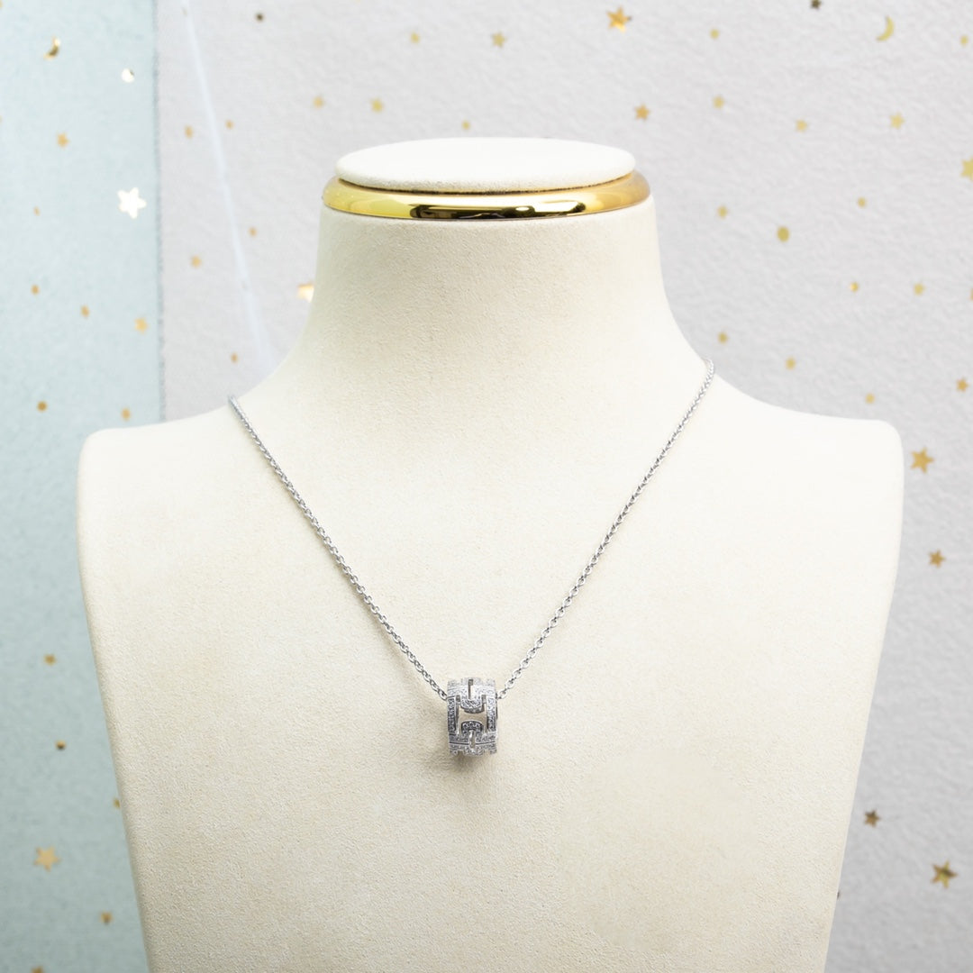 [⭐Veyra]PARENTESI NECKLACE SILVER DIAMOND