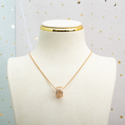 [⭐Veyra]PARENTESI NECKLACE PINK GOLD DIAMOND