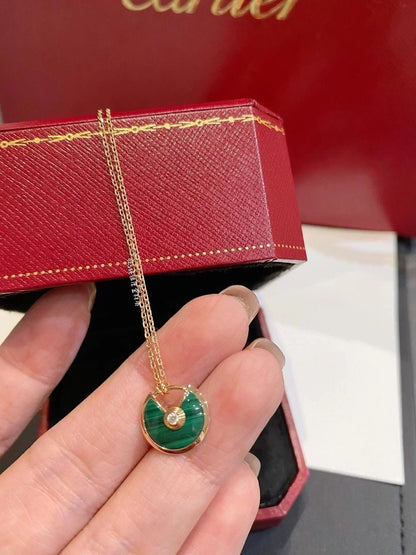 [⭐Veyra]AMULETTE ROSE GOLD MALACHITE NECKLACE