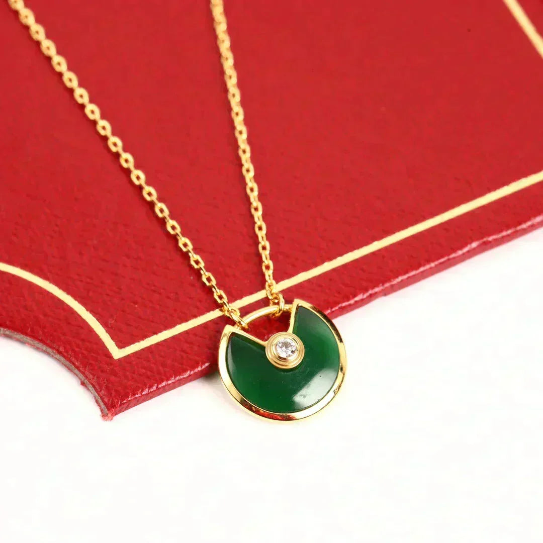 [⭐Veyra]AMULETTE GOLD MALACHITE NECKLACE