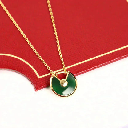 [⭐Veyra]AMULETTE GOLD MALACHITE NECKLACE