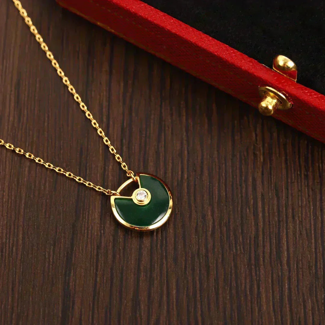 [⭐Veyra]AMULETTE GOLD MALACHITE NECKLACE