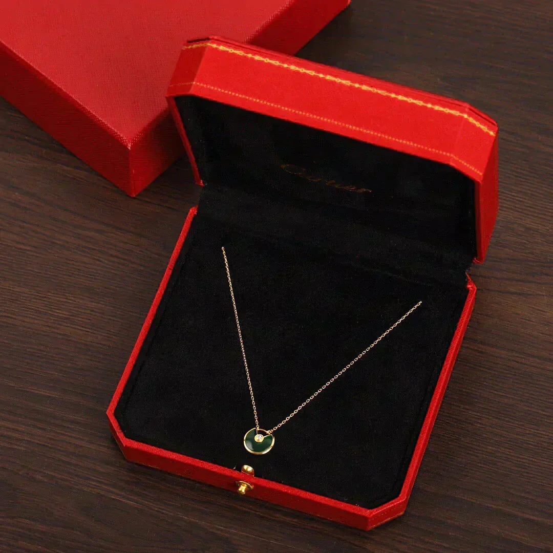 [⭐Veyra]AMULETTE GOLD MALACHITE NECKLACE