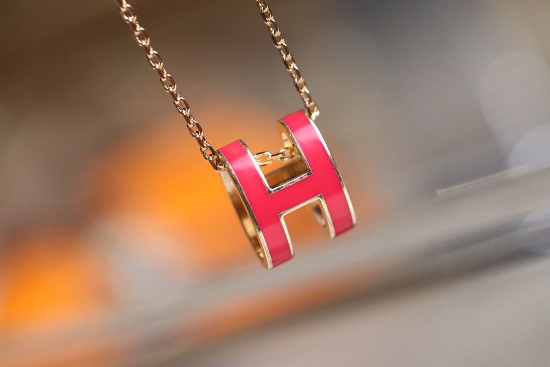 [⭐Veyra]POP H PEDANT PINK GOLD