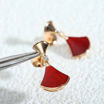 [⭐Veyra]DREAM Carnelian PINK GOLD EARRINGS