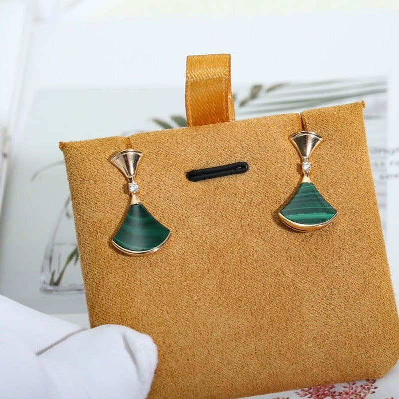 [⭐Veyra]DREAM MALACHITE PINK GOLD EARRINGS