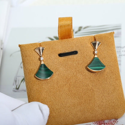 [⭐Veyra]DREAM MALACHITE PINK GOLD EARRINGS