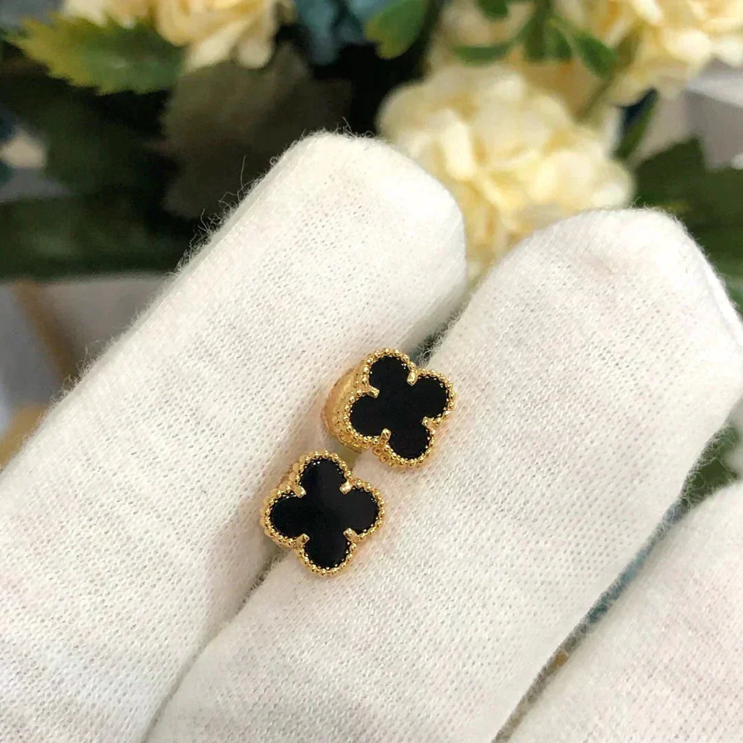 [⭐Veyra]CLOVER MINI 9.5MM BLACK MOP EARRINGS
