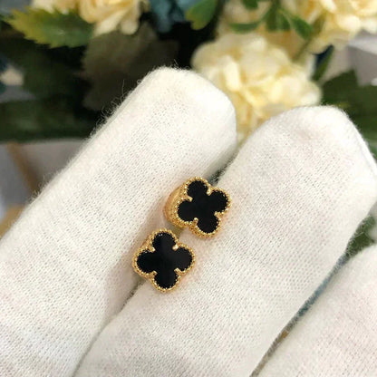 [⭐Veyra]CLOVER MINI 9.5MM BLACK MOP EARRINGS