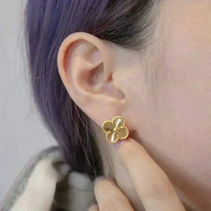 [⭐Veyra]CLOVER MEDIUM 1 MOTIFS LASER EARRINGS