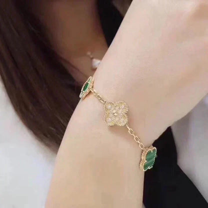 [⭐Veyra] CLOVER 5 MOTIF MALACHITE BRACELET COLLECTION