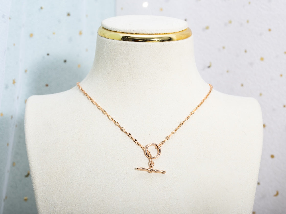 [⭐Veyra]ECHAPPEE NECKLACE PINK GOLD