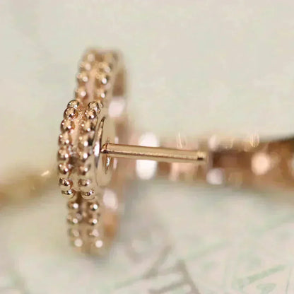 [⭐Veyra]CLOVER MEDIUM 1 MOTIFS FUll DIAMOND EARRINGS