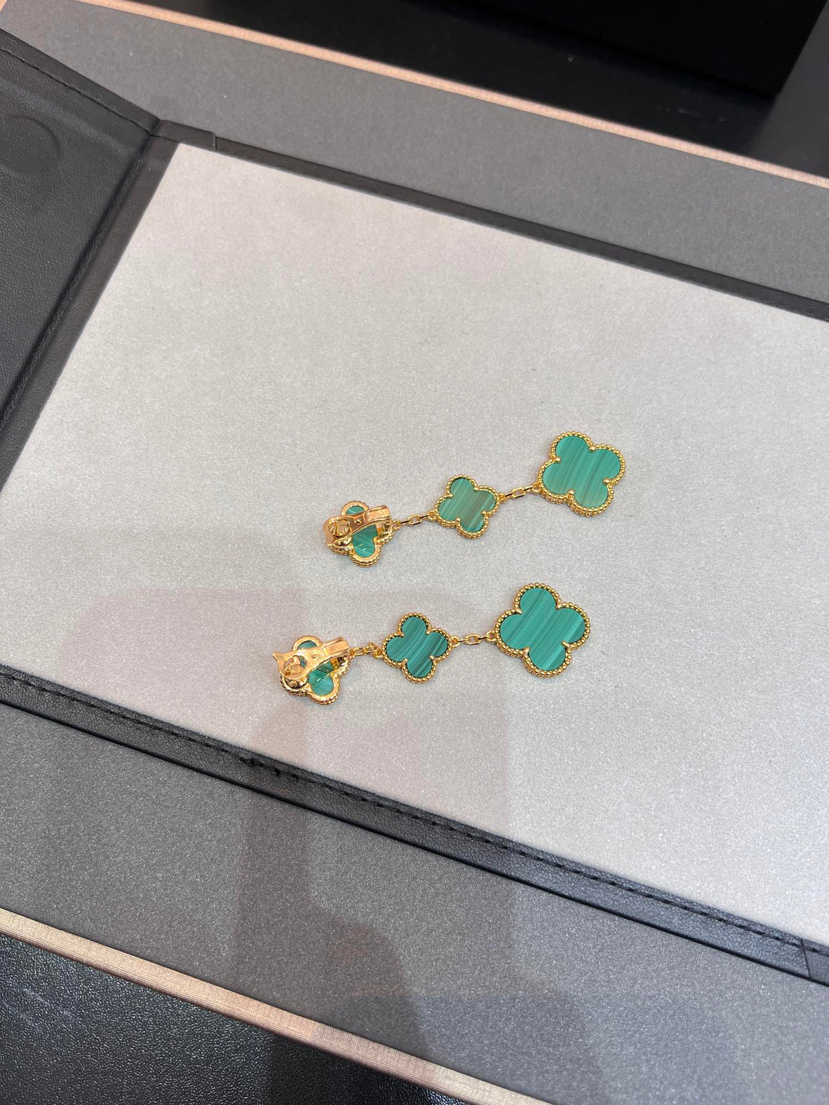 [⭐Veyra]CLOVER MALACHITE 3 MOTIFS GOLD