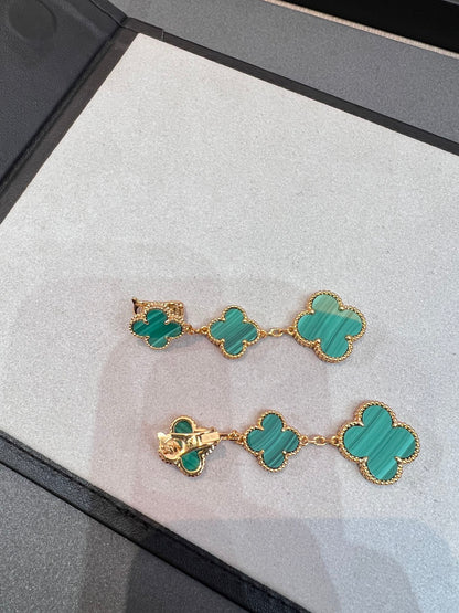 [⭐Veyra]CLOVER MALACHITE 3 MOTIFS GOLD