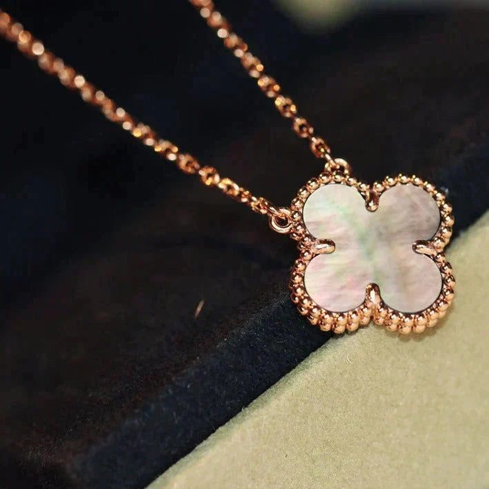 [⭐Veyra]CLOVER 15MM  GRAY MOTHER OF PEARL NECKLACE