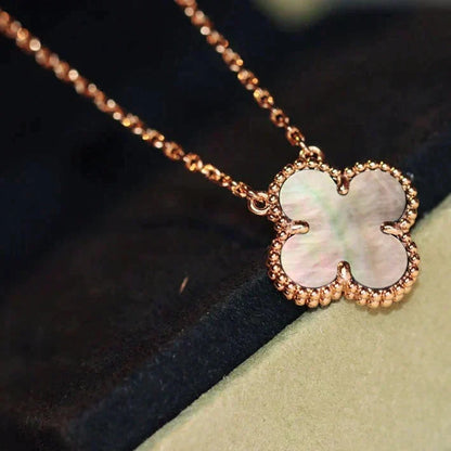 [⭐Veyra]CLOVER 15MM  GRAY MOTHER OF PEARL NECKLACE