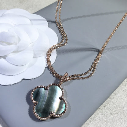 [⭐Veyra]CLOVER 25MM GOLD DARK MOP BIG CLOVER NECKLACE
