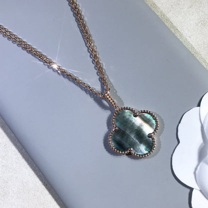 [⭐Veyra]CLOVER 25MM GOLD DARK MOP BIG CLOVER NECKLACE