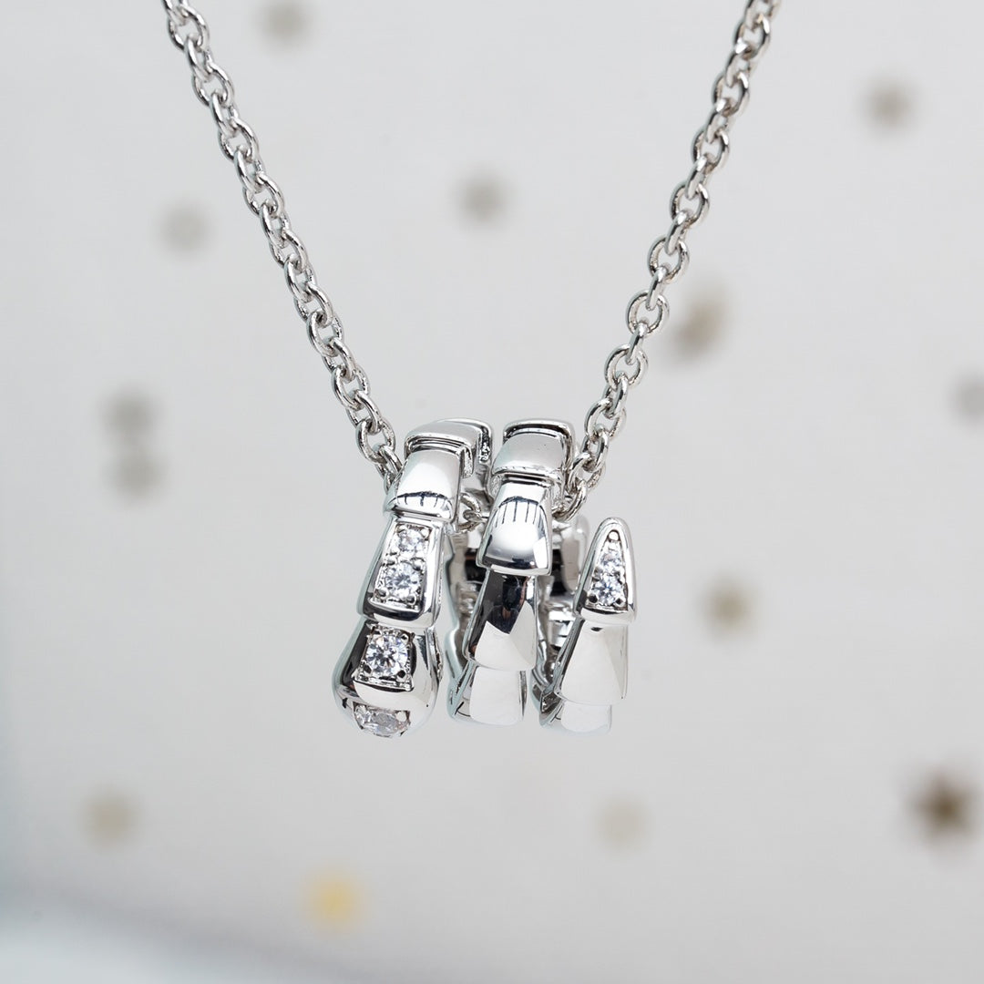 [⭐Veyra]SERPENTI SILVER NECKLACE DIAMOND