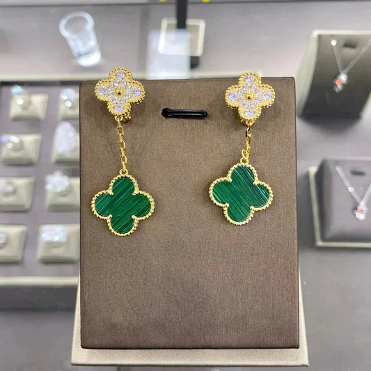 [⭐Veyra]CLOVER  2 MOTIFS  DIAMOND  EARRINGS (MULTIPLE CHOICESç´