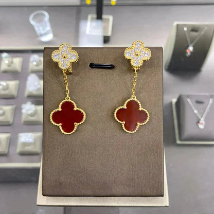 [⭐Veyra]CLOVER  2 MOTIFS  DIAMOND  EARRINGS (MULTIPLE CHOICESç´