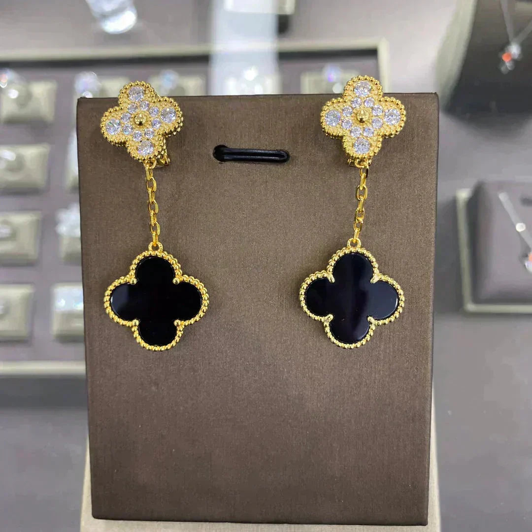 [⭐Veyra]CLOVER  2 MOTIFS  DIAMOND  EARRINGS (MULTIPLE CHOICESç´