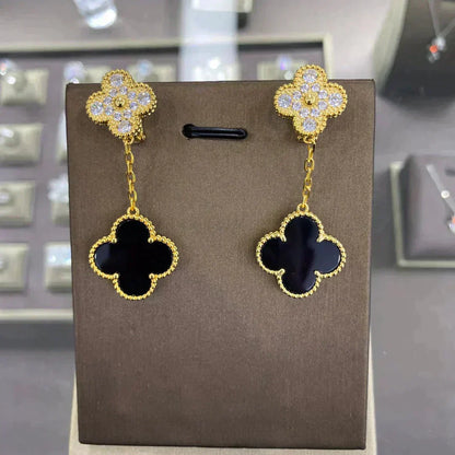 [⭐Veyra]CLOVER  2 MOTIFS  DIAMOND  EARRINGS (MULTIPLE CHOICESç´