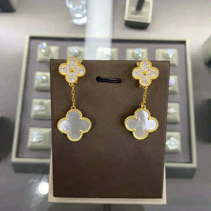 [⭐Veyra]CLOVER  2 MOTIFS  DIAMOND  EARRINGS (MULTIPLE CHOICESç´