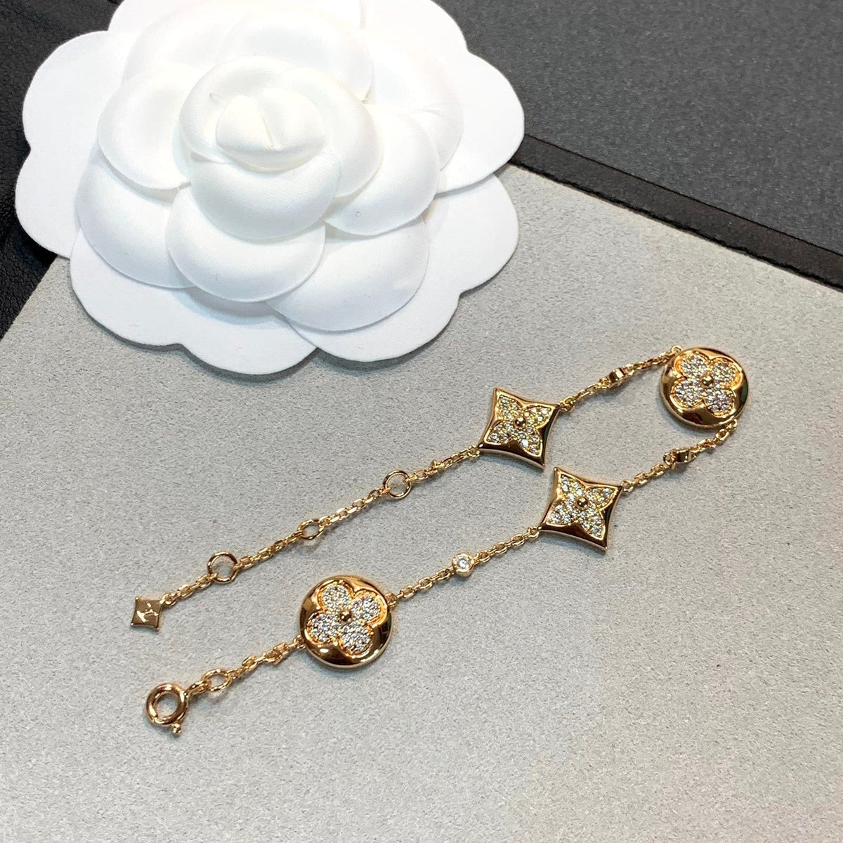 [⭐Veyra]STAR AND SUN 4 MOTIFS GOLD DIAMONDS BRACELET
