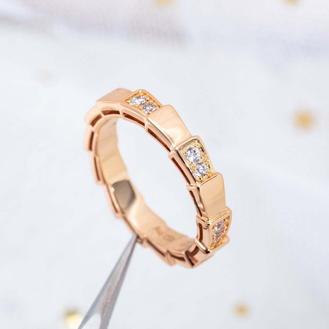 [⭐Veyra]SERPENTI RING PINK GOLD  3MM