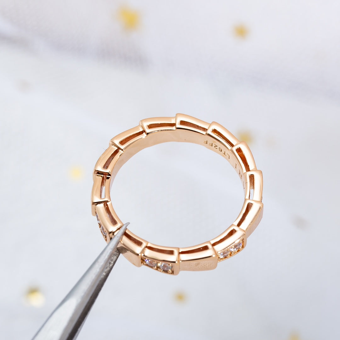 [⭐Veyra]SERPENTI RING PINK GOLD  3MM
