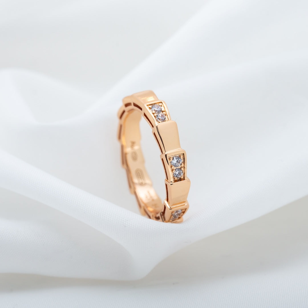 [⭐Veyra]SERPENTI RING PINK GOLD  3MM