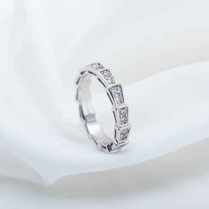 [⭐Veyra]SERPENTI RING SILVER DIAMOND PAVED 3MM