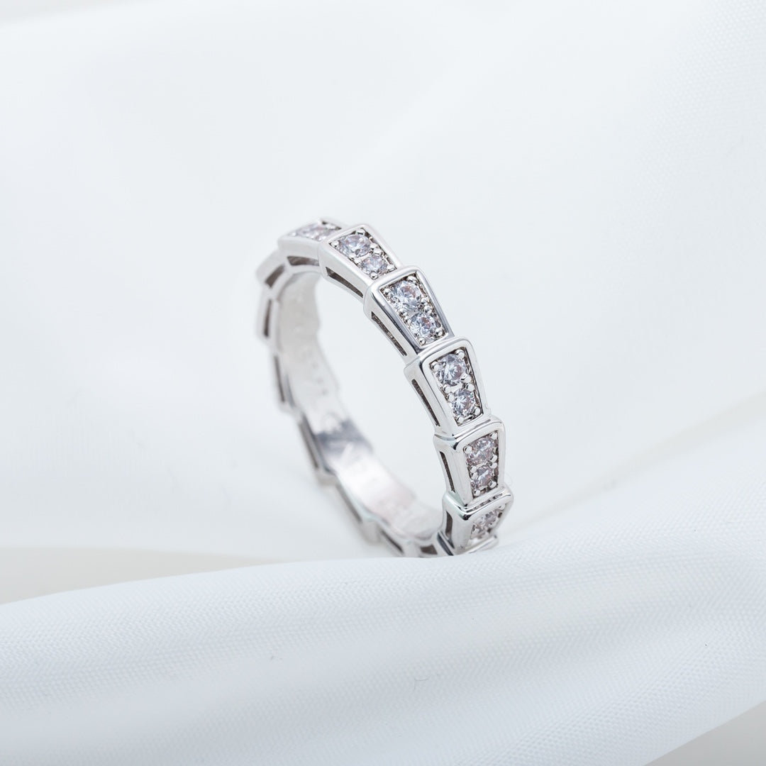 [⭐Veyra]SERPENTI RING SILVER DIAMOND PAVED 3MM