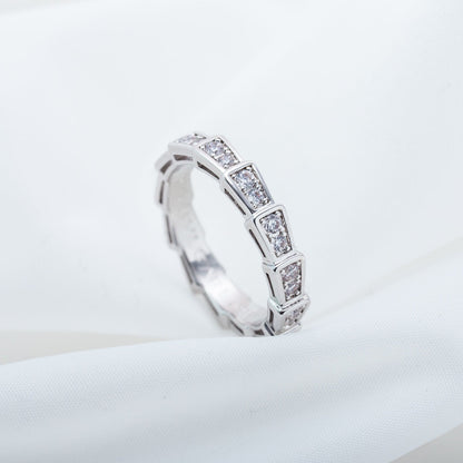 [⭐Veyra]SERPENTI RING SILVER DIAMOND PAVED 3MM