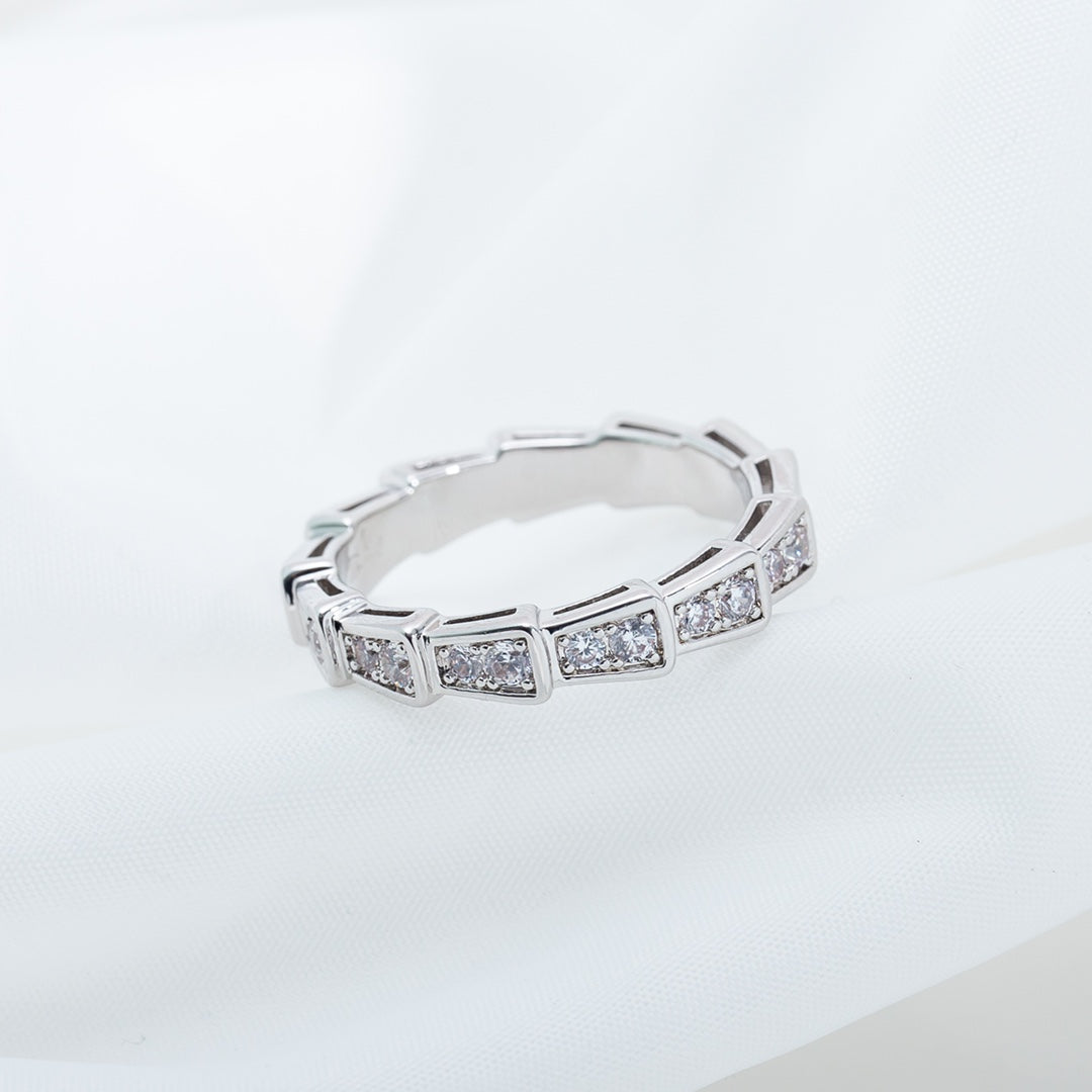 [⭐Veyra]SERPENTI RING SILVER DIAMOND PAVED 3MM