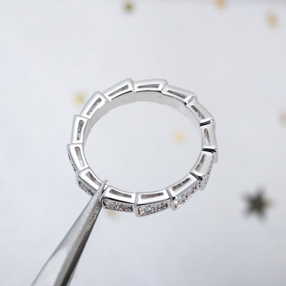 [⭐Veyra]SERPENTI RING SILVER DIAMOND PAVED 3MM