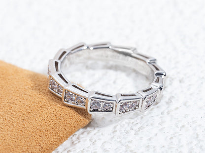 [⭐Veyra]SERPENTI RING SILVER DIAMOND PAVED 3MM