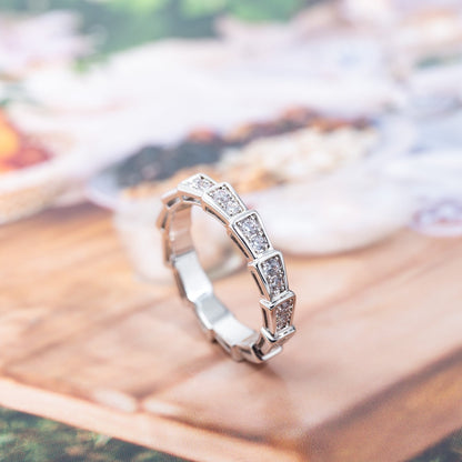 [⭐Veyra]SERPENTI RING SILVER DIAMOND PAVED 3MM