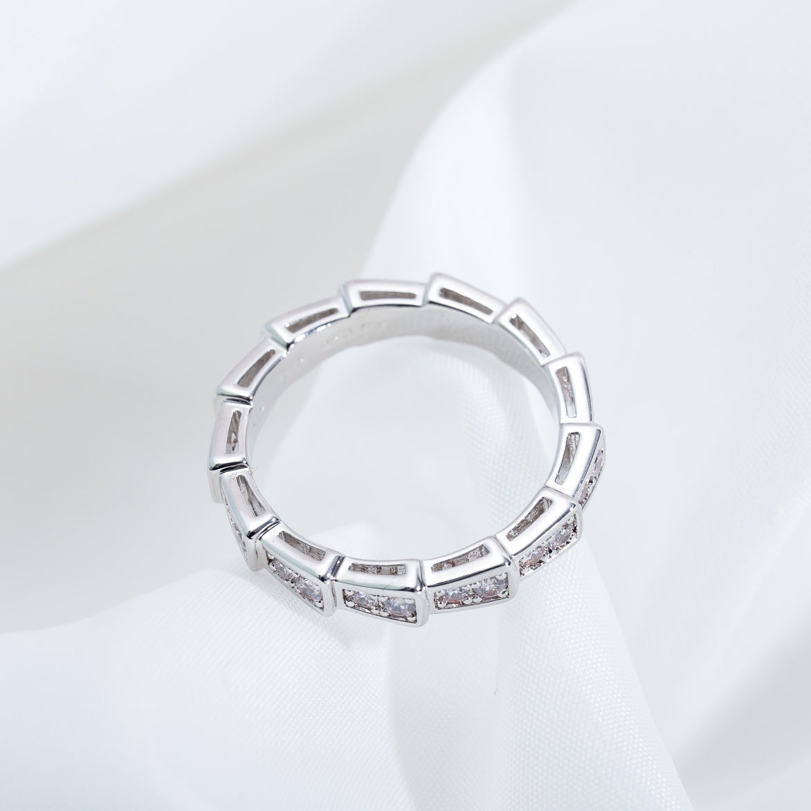 [⭐Veyra]SERPENTI RING SILVER DIAMOND PAVED 3MM