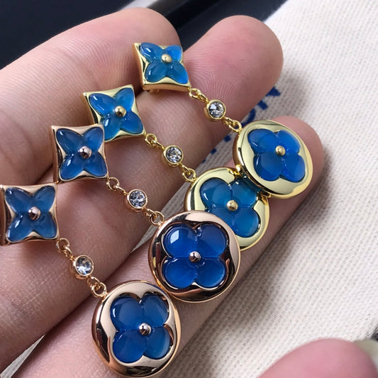 [⭐Veyra]STAR AND SUN AGATE DIAMOND EARRINGS