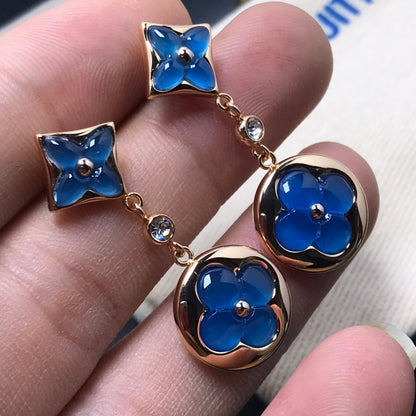 [⭐Veyra]STAR AND SUN AGATE DIAMOND EARRINGS