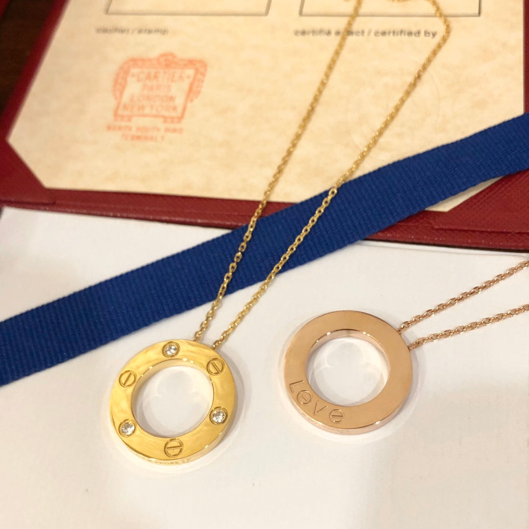 [⭐Veyra]LOVE NECKLACE 16MM 3 DIAMONDS