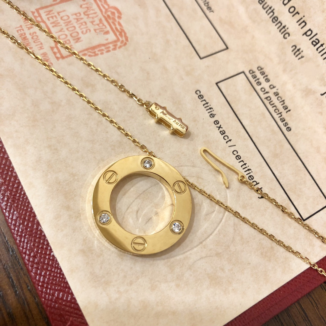 [⭐Veyra]LOVE NECKLACE 16MM 3 DIAMONDS