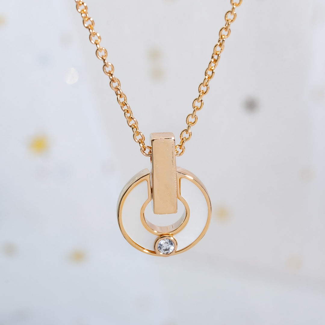 [⭐Veyra]GARI NECKLACE PINK GOLD MOP