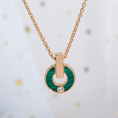[⭐Veyra]GARI NECKLACE PINK GOLD MALACHITE
