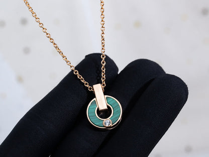 [⭐Veyra]GARI NECKLACE PINK GOLD MALACHITE