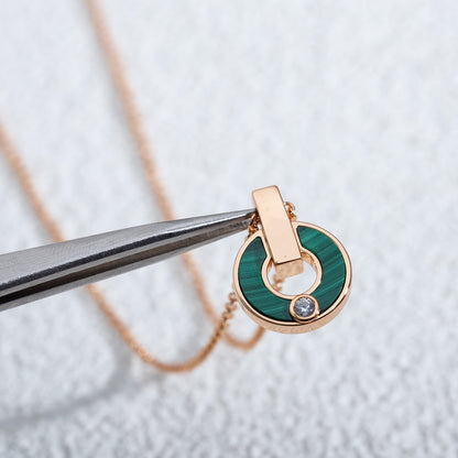 [⭐Veyra]GARI NECKLACE PINK GOLD MALACHITE