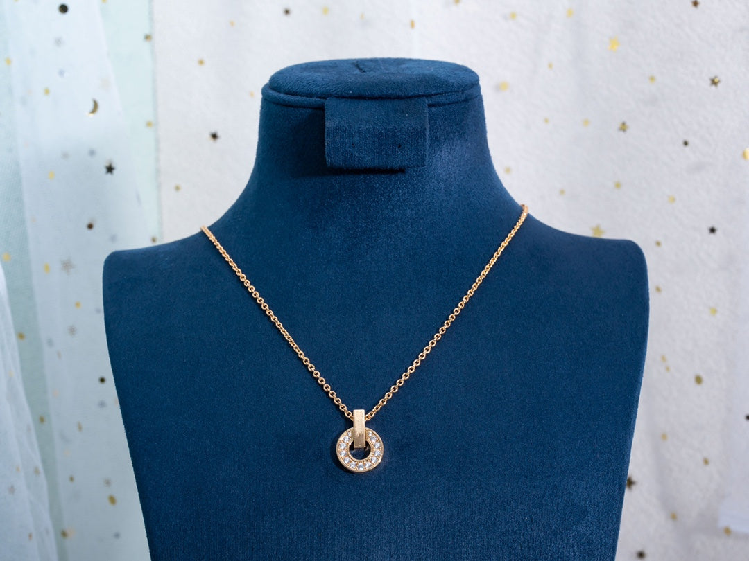 [⭐Veyra]GARI NECKLACE PINK GOLD DIAMOND